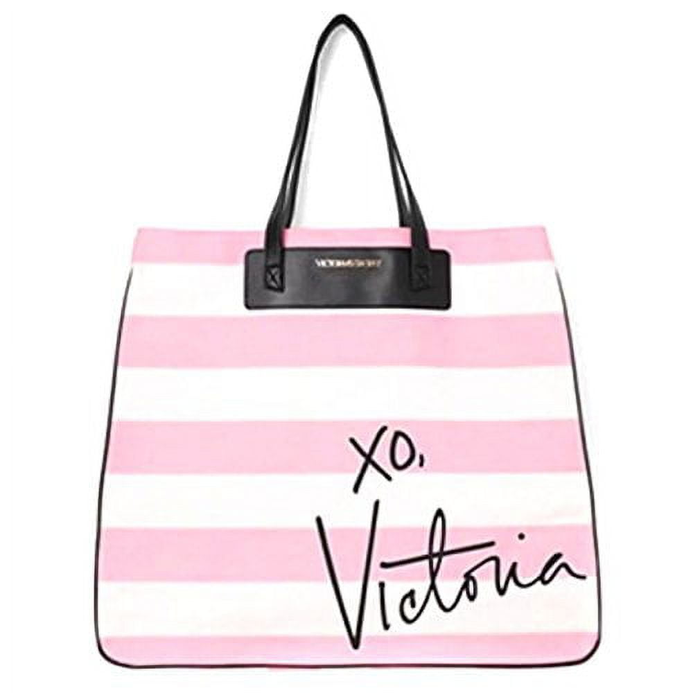 Victoria's Secret XO, Victoria Pink and White Striped Canvas Tote