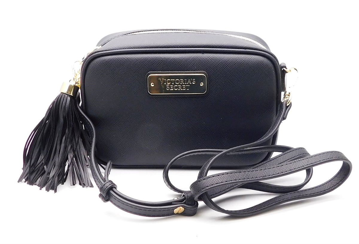 Victorias Secret Fringe Backpack Purse Bucket Bag Faux Leather Cinched Black  | eBay
