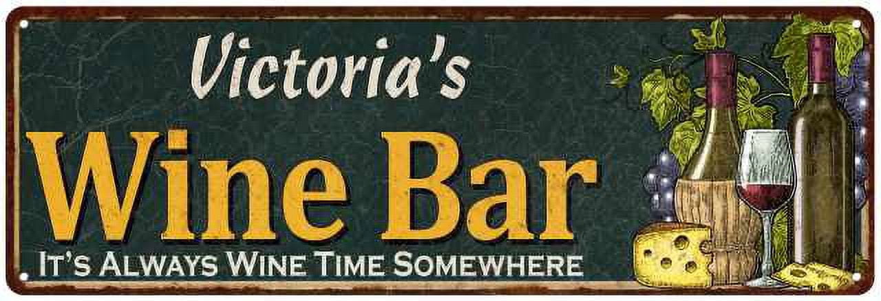 Victoria's Wine Bar Green Chic Sign Home Kitchen Decor 6x18 ...