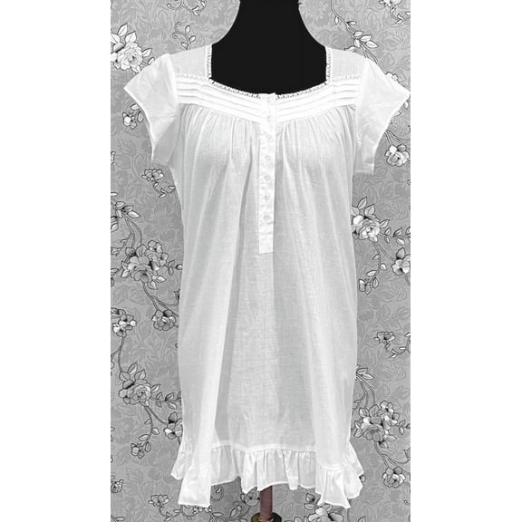 Victorian 100% Cotton Short Sleeve Ruffle Hem Sleepwear by SoieRose SR1167