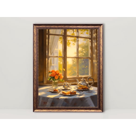 Victorian Afternoon Tea Vintage , Coquette Room Decor, Renaissance Aesthetic, Light Academia Wall Art, Cozy Art Poster1, Unframed Poster Size 8x12