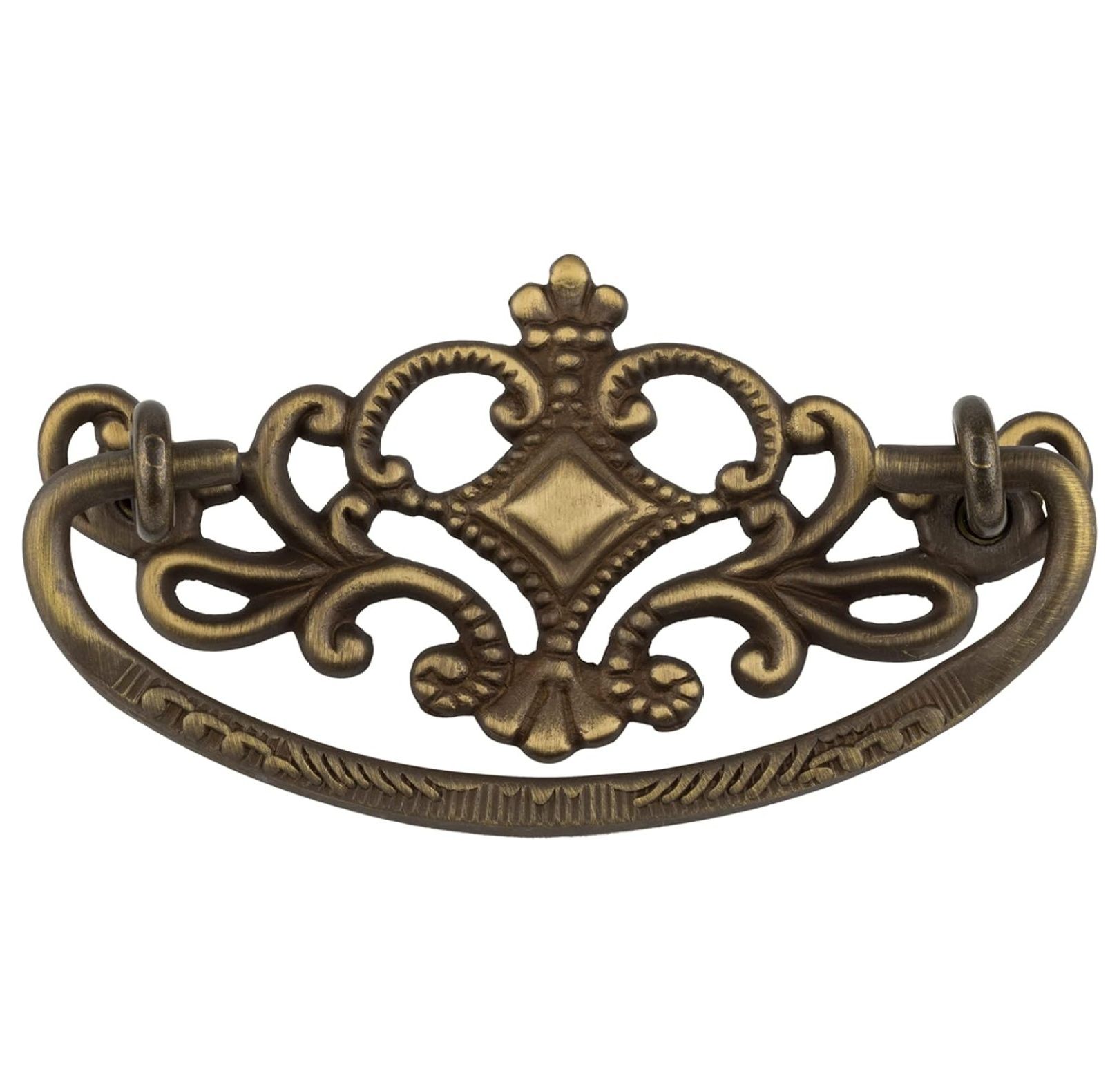 Victorian Antique Cast Brass Drawer Bail Pull Centers 3" Handle