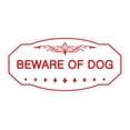 thumbnail image 1 of Victorian Beware Of Dog Sign (White/Red) - Large 5" X 10", 1 of 1