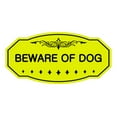 thumbnail image 1 of Victorian Beware Of Dog Sign (Yellow / Black) - Medium 4" X 8", 1 of 1