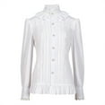 thumbnail image 1 of Victorian Blouse for Womens Elegant Gothic Shirt Vintage Long Sleeve Ruffle Stand Collar Blouse Medieval Tops, 1 of 8