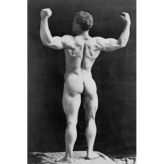 Victorian Bodybuilder Eugen Sandow Portrait - 20x30 Inch Laminated Poster - Stunning Detail and Bold Colors
