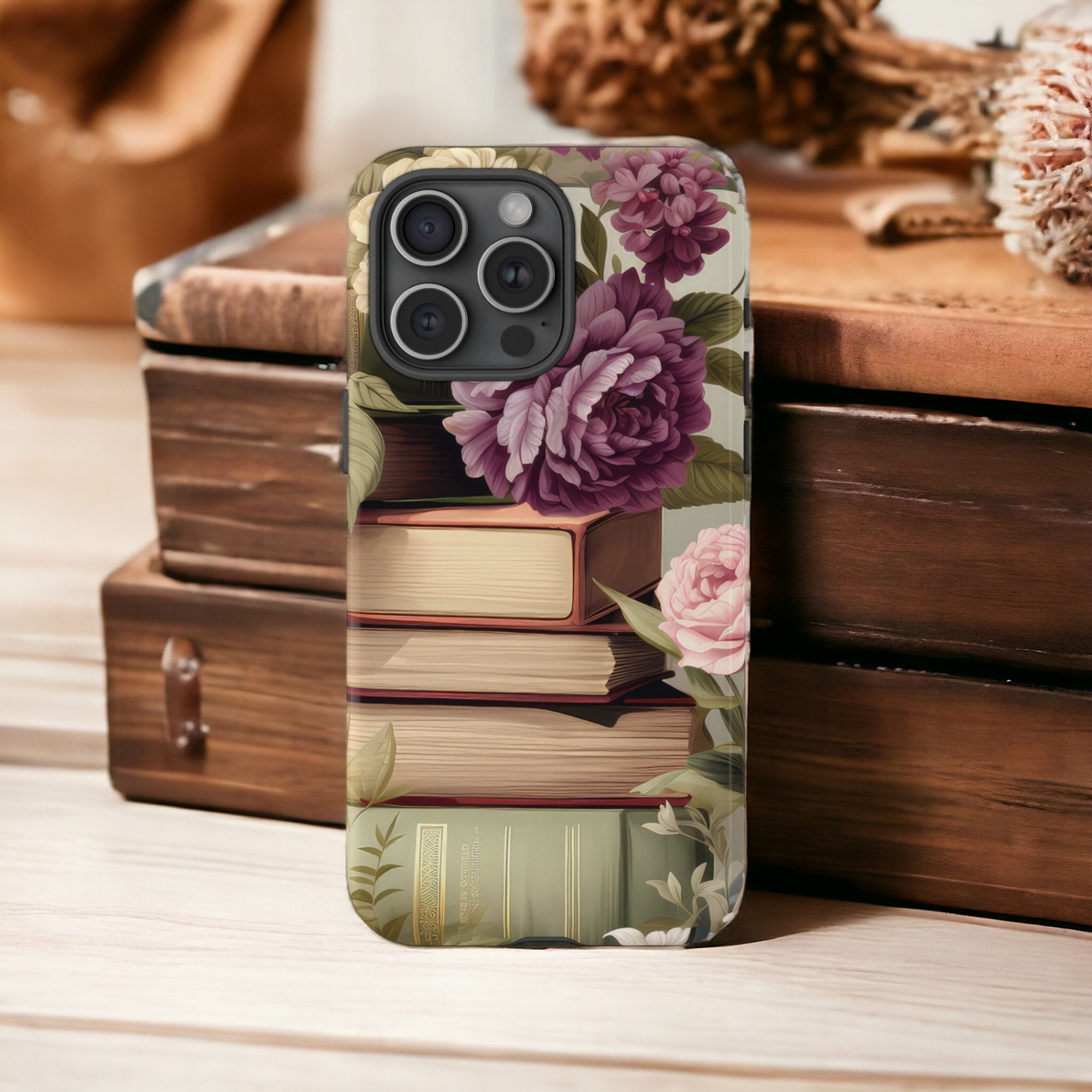 Victorian Books Floral Library Case for iPhone 17 through 11 Pro Max ...