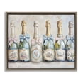 thumbnail image 1 of Stupell Industries Victorian Bow Champagne Bottles Brown Framed Floater Canvas Wall Art, design by Petal Prints Design, 1 of 9