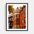 thumbnail image 1 of Victorian Brick Turret - Washington District of Columbia Photography Architecture Victorian Autumn Cityscape Gothic Vintage Black Framed Wall Art Print 5 x 7 inches, 1 of 1