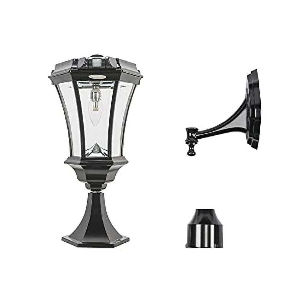 Victorian Black Aluminum Solar LED Lamp Post with Motion Sensor