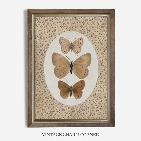 Victorian Butterfly Botanical Illustration Unframed Paper Print