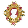 thumbnail image 1 of Victorian Cameo and Roses [] Embroidered Iron on/Sew Patch[6.7"(w) x 7.81"(h) (, 1 of 1