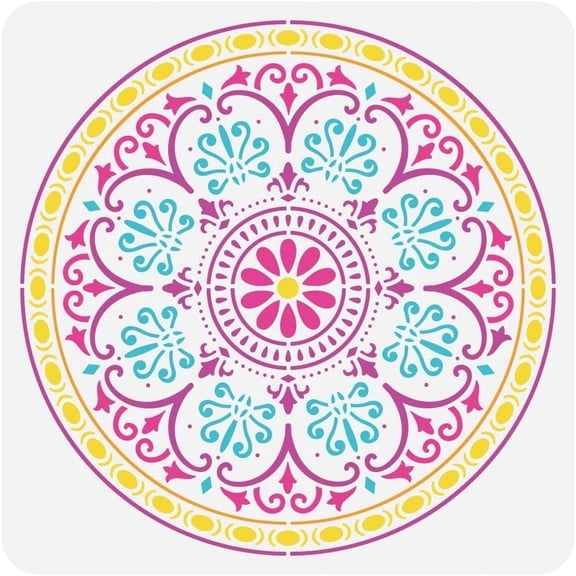 Victorian Ceiling Painting Stencil 11.8x11.8 inch Victorian Floral Pattern Stencil Decorative Floral Stencil for Painting on Wall Wood Floor Tile Canvas Fabric Furniture DIY Home Decor Making DIY