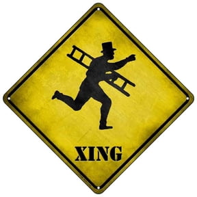 Victorian Chimney Sweeper With Ladder Xing Mini Road Notice Crossing Sign Size: 12 inch x 12 inch
