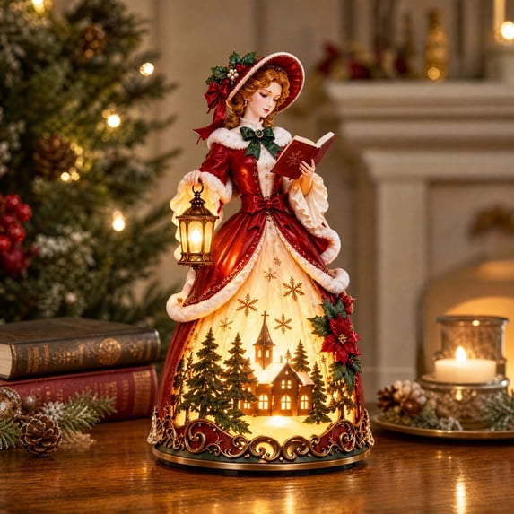 Victorian Christmas Caroler Lady Lamp, Caroler Lady Table Figurine for ...
