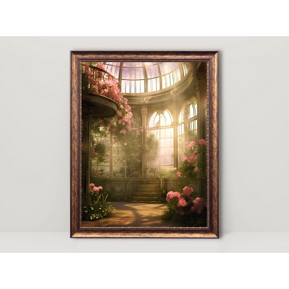 Victorian Conservatory Greenhouse Vintage, Renaissance Aesthetic, Coquette Room Decor, Light Academia Wall Art, Fairycore Print Poster Unframed Paper Print