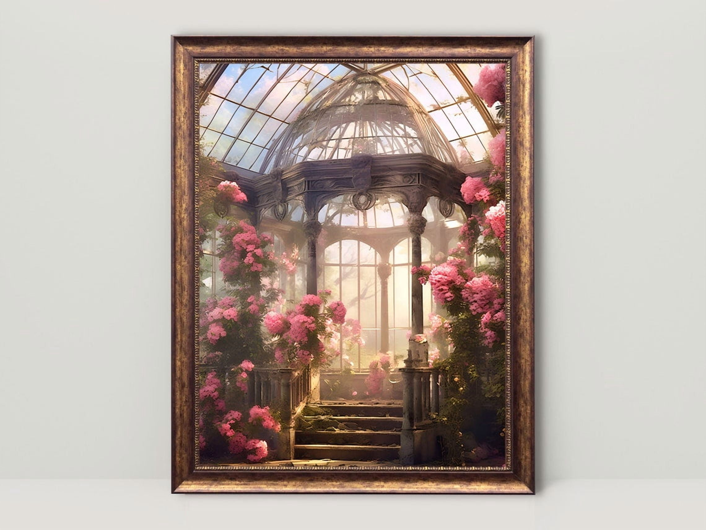 Victorian Conservatory Greenhouse Vintage Wall Art Print, Coquette ...