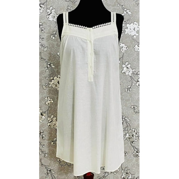 Victorian Cotton Nightgown – Strappy Sleeveless SoieRose SR-1180 – Vintage Inspired Sleepwear