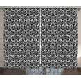 thumbnail image 1 of Ambesonne Victorian Curtains 2 Panel Set, Antique Floral Swirls, 108" x 63", Black and White, 1 of 3