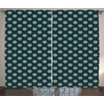 thumbnail image 1 of Ambesonne Victorian Curtains 2 Panel Set, Damask Swirls Leaves, 108" x 84", Dark Blue Pale Green, 1 of 3