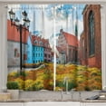 thumbnail image 1 of Victorian Curtains 2 Panels Set, Old City Riga Latvia Capital with Historical Buildings Medieval Town Image Print, Window Drapes for Living Room Bedroom, 55W X 39L Inches, Multicolor, by Ambesonne, 1 of 2