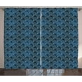 thumbnail image 1 of Ambesonne Victorian Curtains 2 Panel Set, Blue Ornate Flourish, 108" x 63", Dark Blue and Pale Blue, 1 of 3
