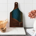 thumbnail image 1 of Victorian Cutting Board, Grand Opening Showroom with Retro Pattern Wall Classic Stage Theatrical, Tempered Glass Cutting and Serving Board, Wine Bottle Shape, Burgundy Multicolor, by Ambesonne, 1 of 5