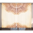 thumbnail image 1 of Ambesonne Mandala Curtains 2 Panel Set, Oriental Vintage Art, 108" x 84", Beige and Burnt Orange, 1 of 3