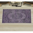 thumbnail image 1 of Victorian Decorative Rug, Floral Swirls Weathered Look Old Blooming Vintage Style Leaves Illustration, Quality Carpet for Bedroom Dorm and Living Room, 6 Sizes, Violet Dark Grey, by Ambesonne, 1 of 1