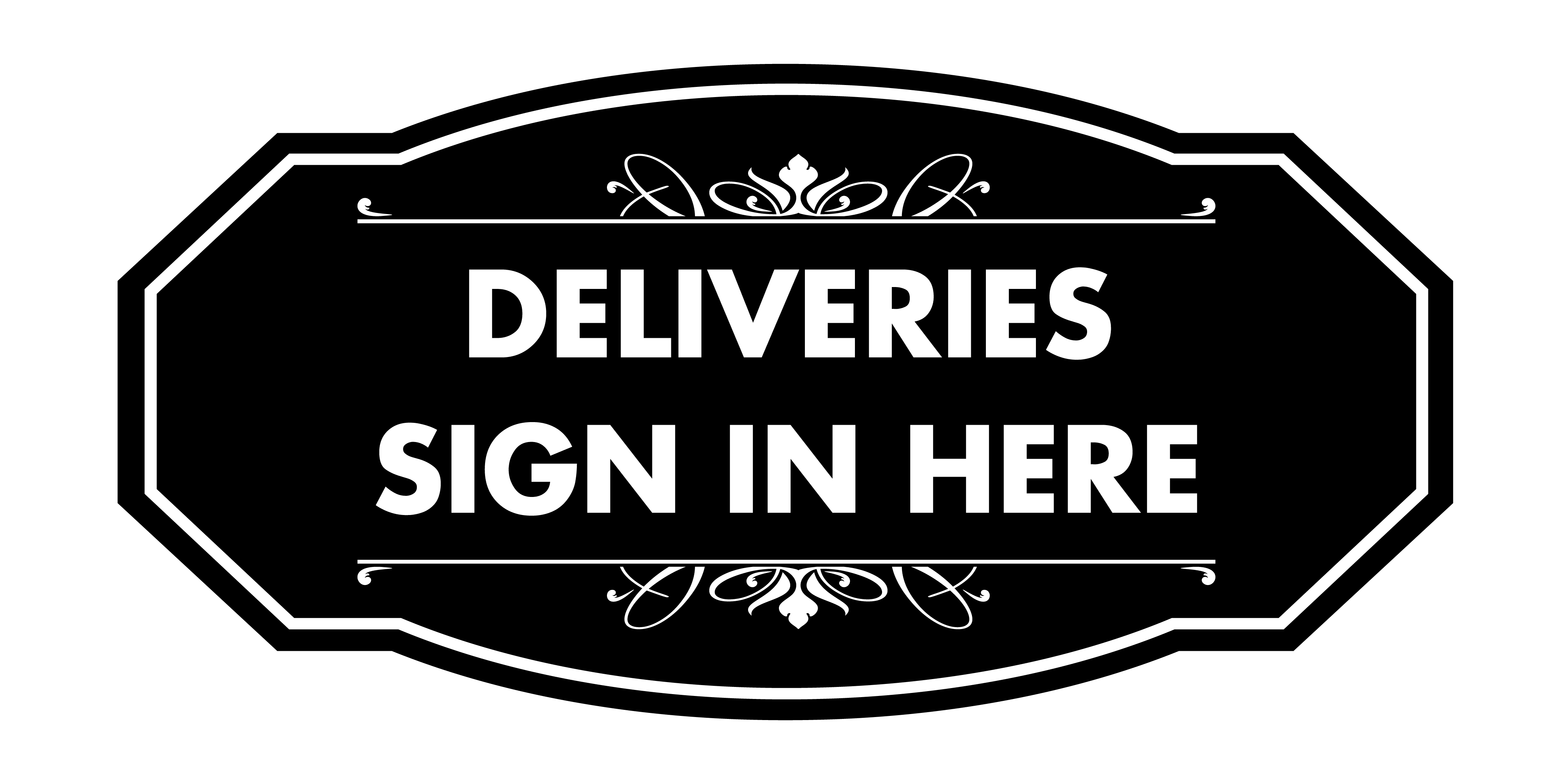 Victorian Deliveries Sign in Here Sign (Black) - Large - Walmart.com