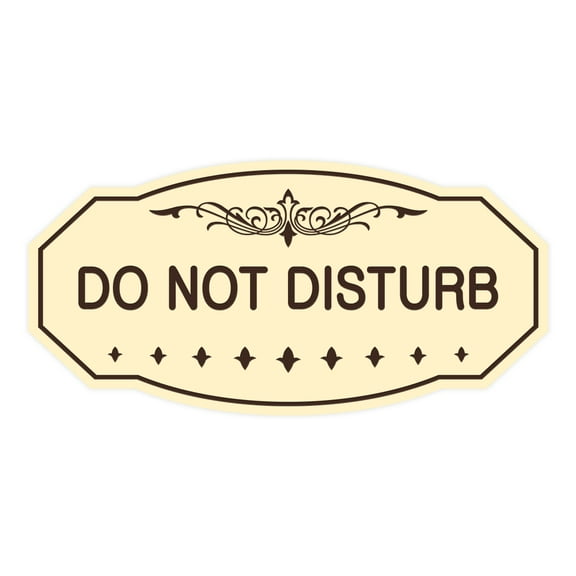 Victorian Do Not Disturb Sign (Ivory/Dark Brown) - Large