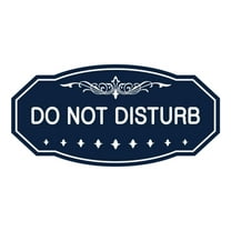 Victorian Do Not Disturb Sign (Navy Blue / White) - Large