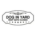 thumbnail image 1 of Victorian Dog In Yard Keep Gate Closed Sign (White) - Large 5" X 10", 1 of 1