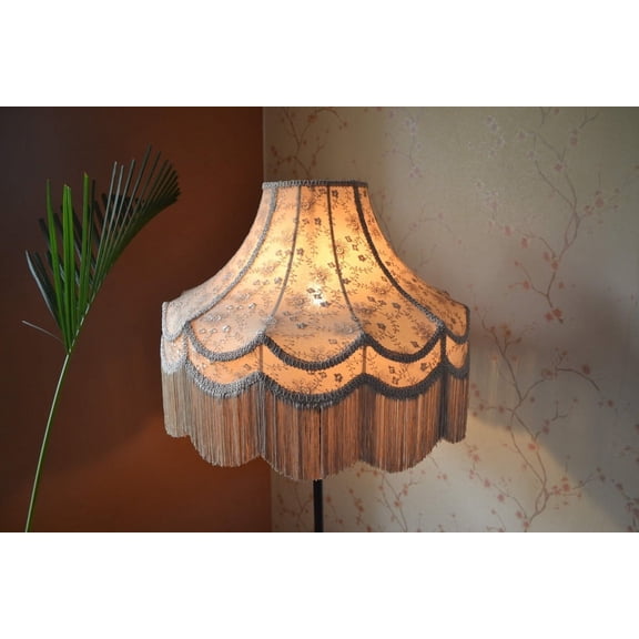 BespokeByNikita Victorian Dome Beige Fringe Lamp Shades 1 Count