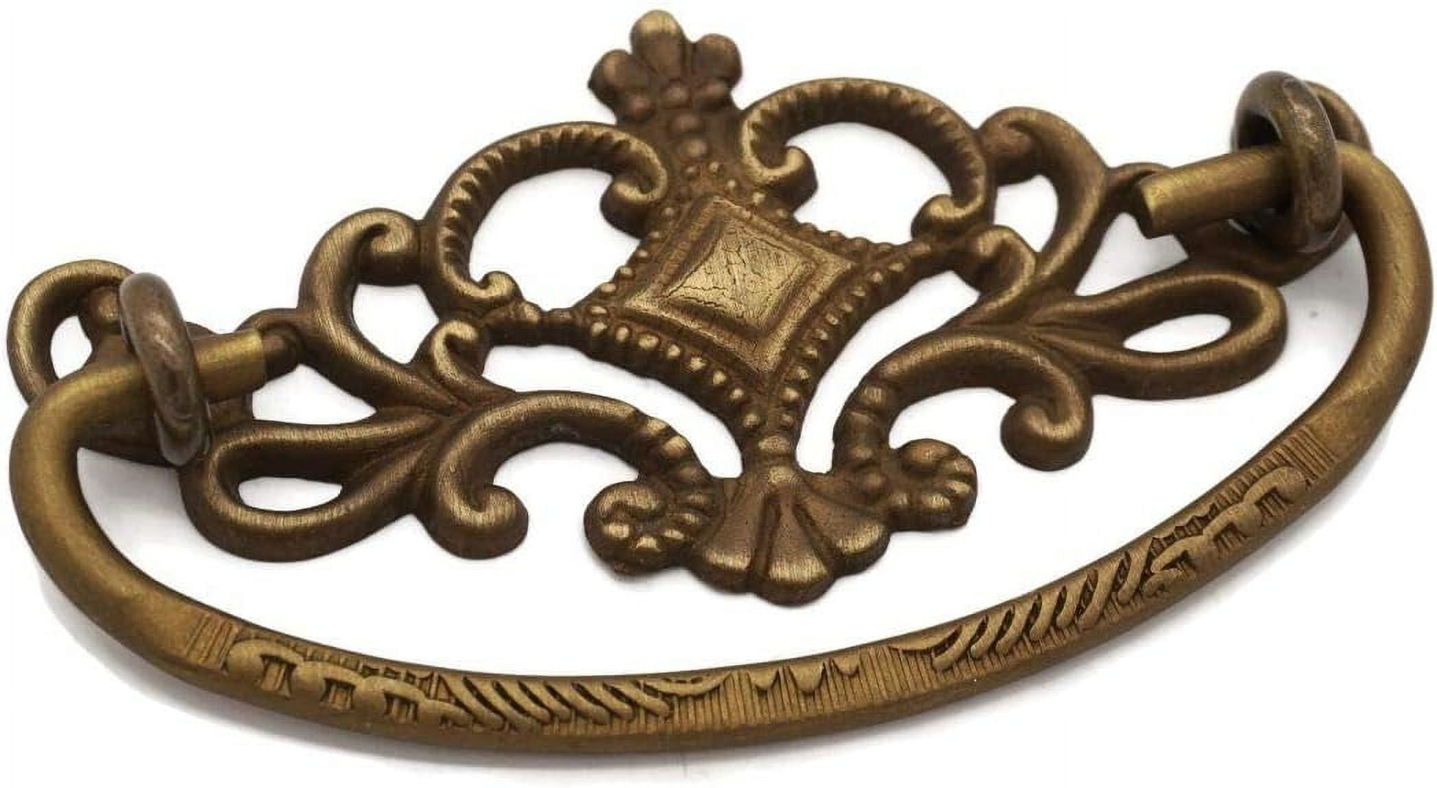 Victorian Drawer Pull - Antique Furniture Drawer Pull - Solid Cast Brass, Antiqued - Colonial Cabinet Pull - Early Furniture Pull - Excellant Reproduction of an Antique Original