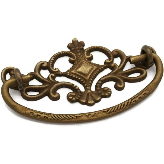 Victorian Drawer Pull - Antique Furniture Drawer Pull - Solid Cast Brass, Antiqued - Colonial Cabinet Pull - Early Furniture Pull - Excellant Reproduction of an Antique Original