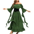 thumbnail image 1 of Victorian Dress Costume Women Gothic Witch Dress Medieval Wedding Dress Halloween Party Costumes Green S, 1 of 6