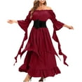 thumbnail image 1 of Victorian Dress Costume Women Gothic Witch Dress Medieval Wedding Dress Halloween Party Costumes Red XL, 1 of 6