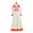 thumbnail image 1 of Victorian Dress Elegant White Long Dress with Orange Tie for Women, 1 of 10