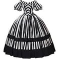 thumbnail image 1 of Victorian Dress Renaissance Ball Gown Black and White Stripes Costume for Women, 1 of 10