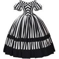 thumbnail image 1 of Victorian Dress Renaissance Ball Gown Black and White Stripes Dress for Women, 1 of 10
