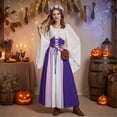thumbnail image 1 of Victorian Dress, Renaissance Dress Women, Womens Renaissance Costume, Renaissance Costume, Women's Renaissance Medieval Costumes Dress Trumpet Sleeves Gothic Retro Gown, Purple XXL, 1 of 6