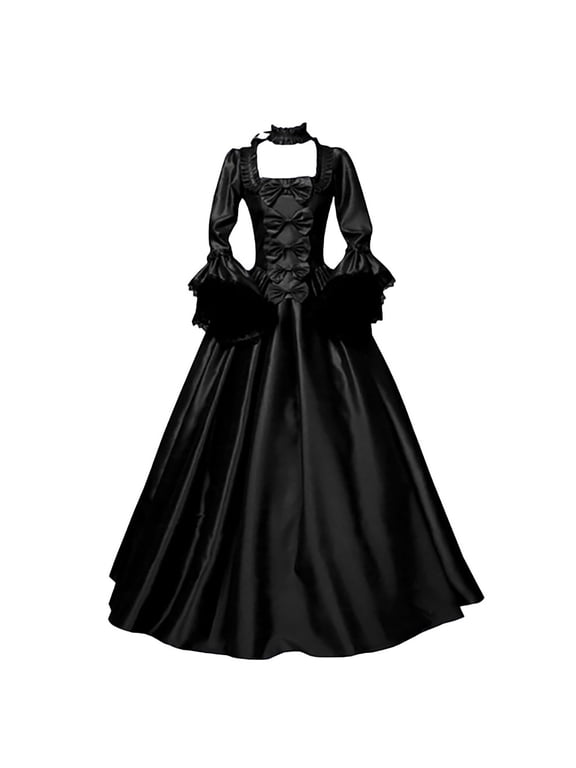 Victorian Dress for Women Halloween Costume Princess Dress Flare Sleeve Court Retro Dresses Plus Size Vintage Ball Gown