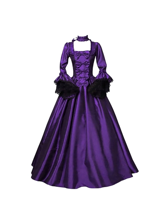 Victorian Dress for Women Halloween Costume Princess Dress Flare Sleeve Court Retro Dresses Plus Size Vintage Ball Gown