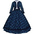 thumbnail image 1 of Victorian Dress for Women Holiday Caroler Costume 1860s Civil War Southern Belle Ball Gown Dress, 1 of 7