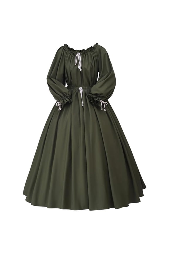 Victorian Edwardian Shirt Dress Set Women Renaissance Dress Medieval Vintage Ball Gown Theater Dress