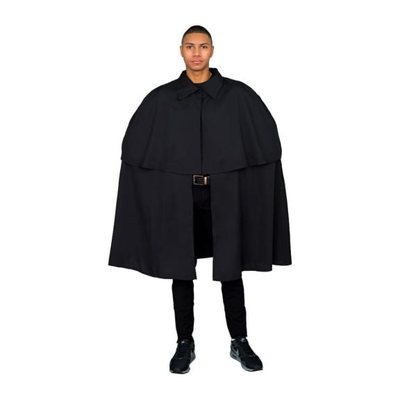 Costume Agent: Sherlock Holmes Cloak 50" Black Costume Cape with Adult Standard Size, for Adults