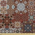 thumbnail image 1 of Ambesonne Brown Fabric by the Yard Upholstery, Victorian Mandala, 2 Yards, Multicolor, 1 of 4