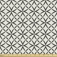 thumbnail image 1 of Ambesonne Victorian Fabric by the Yard Upholstery, Intricate Geometric Round, 3 Yards, Coconut and Dark Grey, 1 of 5