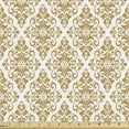 thumbnail image 1 of Ambesonne Victorian Fabric by the Yard Upholstery, Baroque Swirly Rococo, 3 Yards, Caramel and White, 1 of 5